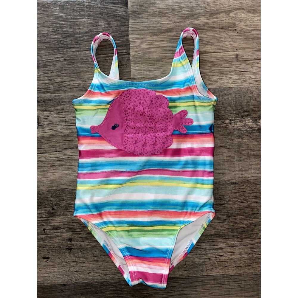 Gymboree Toddler Baby Girl Fish Bathing Suit Swim One Piece Size 2T